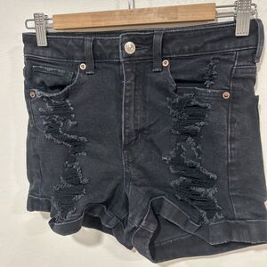 American Eagle Mom Jean Stretch‎ Black Shorts Womens Size 2